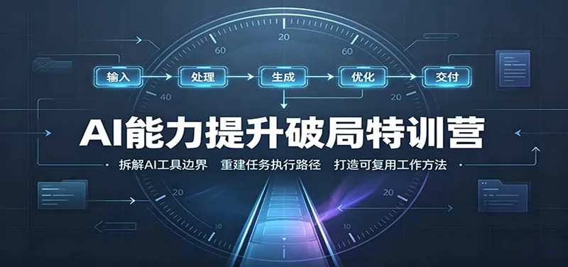 AI能力提升破局特训营：掌握AI交互逻辑，内容创作，搭建工作流