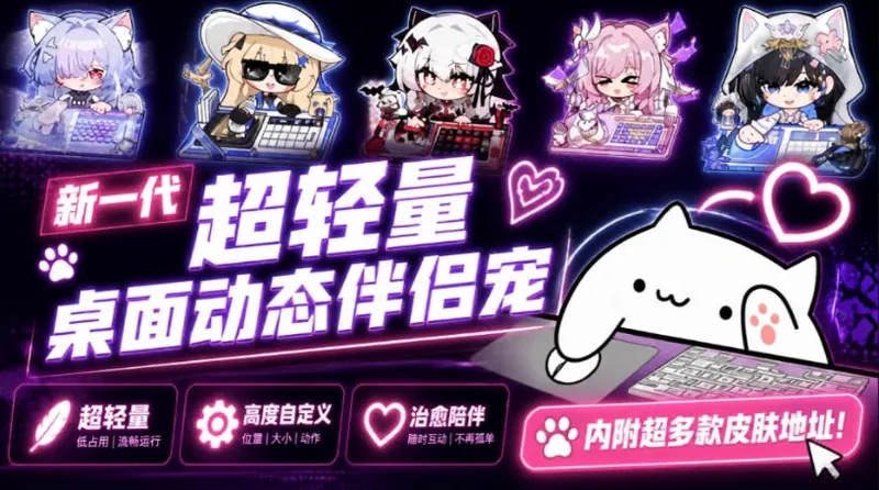 0d4da8cf6766e6cd58be895001000d5a.jpeg 开源免费用!新一代超轻量桌面动态伴侣宠,体验更美观,更丝滑,内附超多款皮肤地址,BongoCat