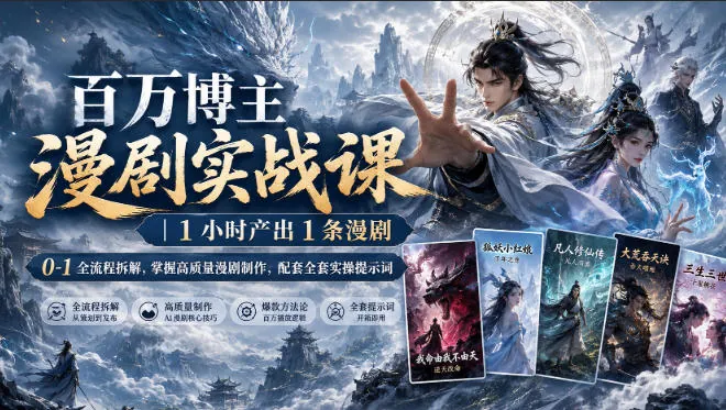 5db59c185da6e6306ba521f82763fc02.jpeg 百万博主漫剧实战课|1小时产出1条漫剧,0‑1全流程拆解,掌握高质量漫剧制作,配套全套实操提示词