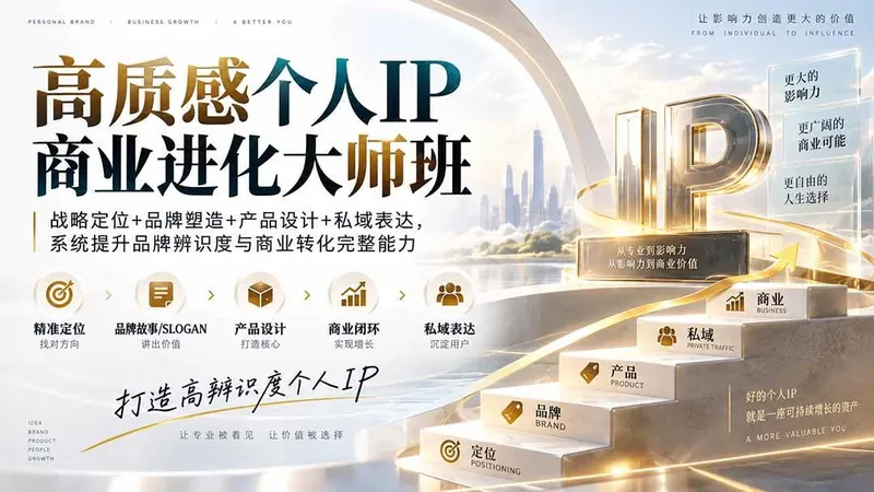 94f45d2ada9e227792337ca050aacf8d.jpeg (20324期)高质感个人IP商业进化大师班:战略定位+品牌塑造+产品设计+私域表达,系统提升品牌辨识度与商业转化完整能力