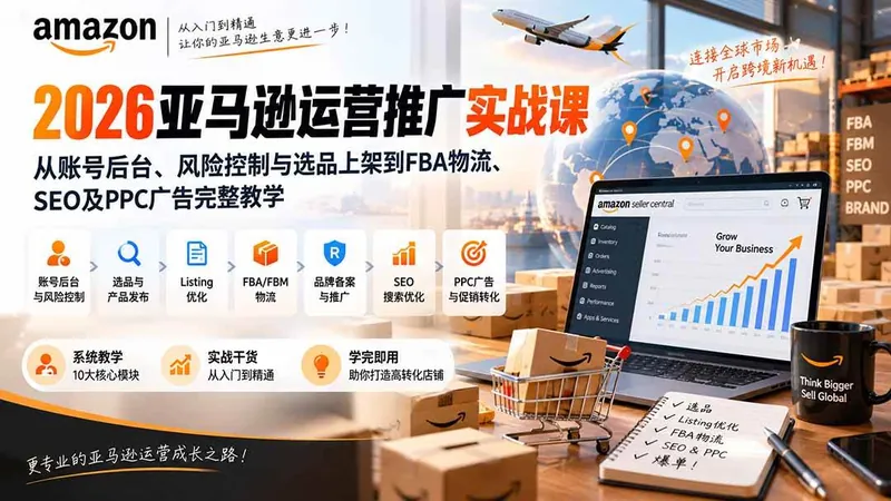 d0ad1d600299e9ec42673782938c988a.jpeg (20410期)2026亚马逊运营推广实战课:从账号后台、风险控制与选品上架到FBA物流、SEO及PPC广告完整教学