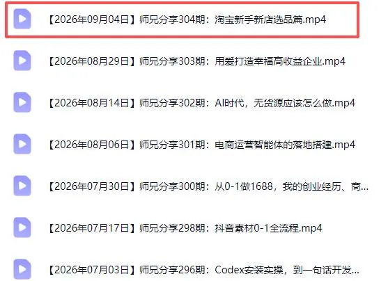 （20347期）电商圈多年实战干货-更新2026：多位资深师兄实战干货/覆盖全域平台，中小卖家可复制的盈利指南