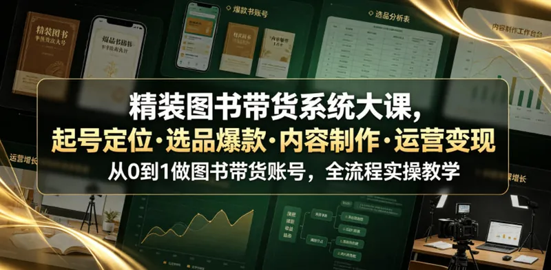 f9289d699e4a13c4b012cc80d3ed0158.jpeg 精装图书带货系统大课,起号定位・选品爆款・内容制作・运营变现,从0到1做图书带货账号,全流程实操教学(更新)