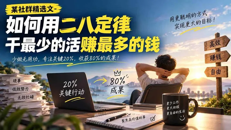 （20385期）某社群精选文-如何用二八定律干最少的活赚最多的钱