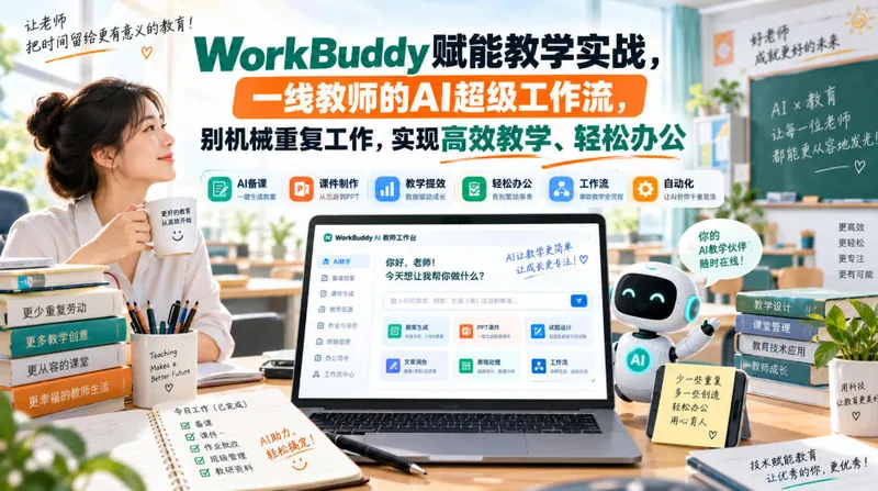 8e1d7b23c037514871f9f1aa097adefd.jpeg WorkBuddy赋能教学实战,一线教师的AI超级工作流,别机械重复工作,实现高效教学、轻松办公