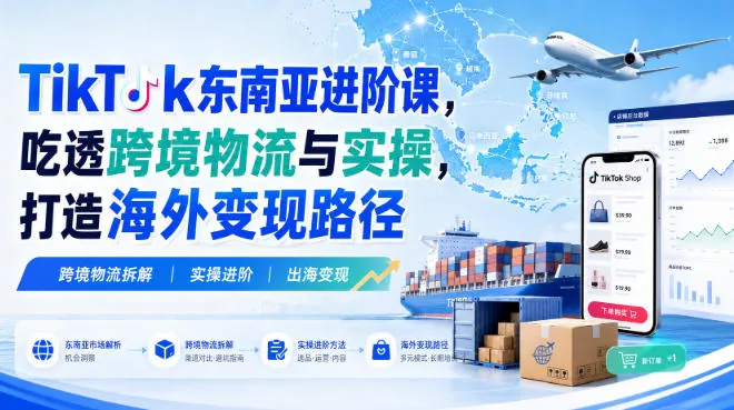 e16c13f8f68d80d093fa6603181a3fe4.jpeg TikTok东南亚进阶课,吃透跨境物流与实操,打造海外变现路径