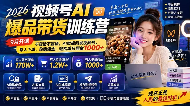 4b7bc7b5bafec9d21e928dabfba5dc46.jpeg (20537期)2026视频号AI爆品带货训练营-9月开课|不露脸不直播,AI做视频发视频号,有人下单,你赚佣金,轻松单日佣金1000+