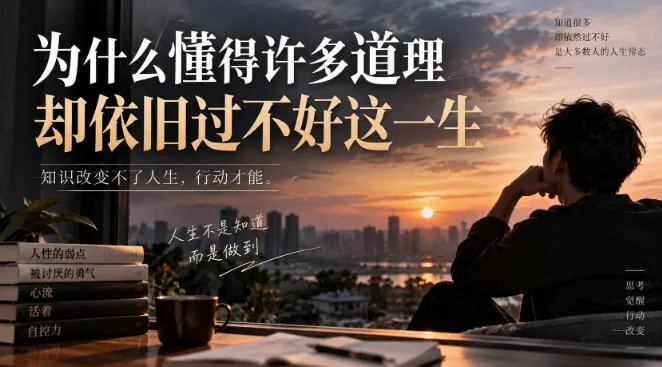 7f805c5f9e1041e52f1073dea879ca11.jpeg 某社群精选文:为什么懂得许多道理却依旧过不好这一生?