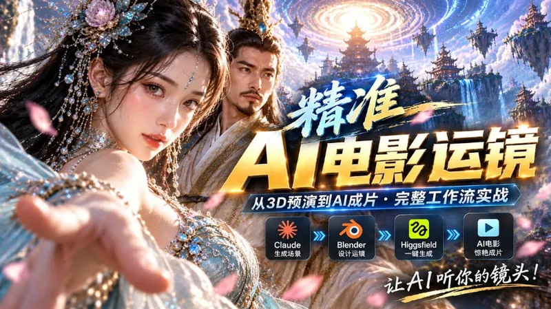 a01617cd0c2536763abbda935f755594.jpeg AI视频终于能精准运镜了!Claude+Blender+Higgsfield免费插件实测