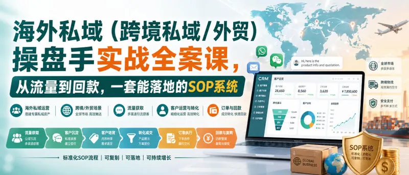 e40028af9d452fbccea3fbcf6886e0b6.jpeg 海外私域(跨境私域/外贸)操盘手实战全案课,从流量到回款,一套能落地的SOP系统