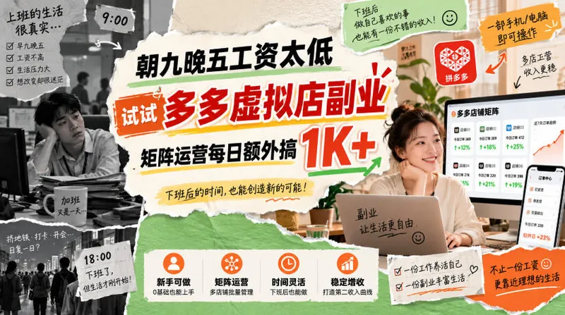 323ec46859c789bfd70f358941905b28.jpeg 朝九晚五工资太低,试试多多虚拟店副业,矩阵运营每日额外搞1K+【揭秘】