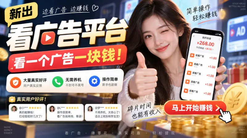 013289c3a99fd21bd670b78d541769c7.jpeg 新出看广告平台,看一个广告一块钱,大量真实好评!无需养机、不会黑号,操作简单【揭秘】